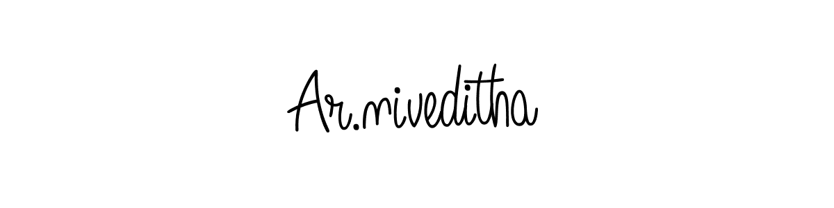 The best way (Angelique-Rose-font-FFP) to make a short signature is to pick only two or three words in your name. The name Ar.niveditha include a total of six letters. For converting this name. Ar.niveditha signature style 5 images and pictures png