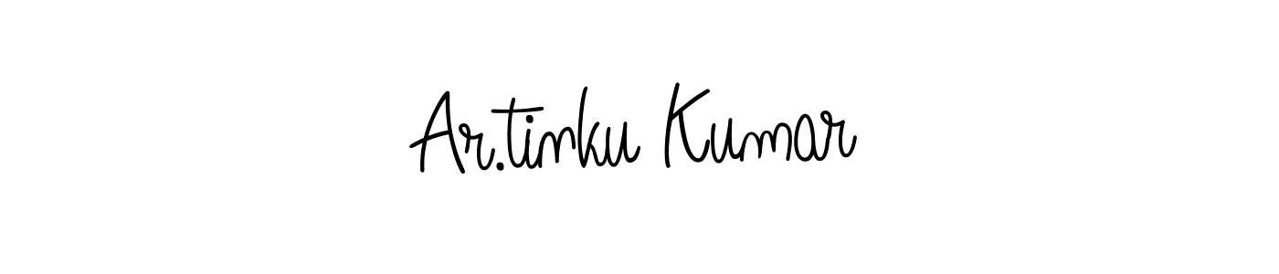 You should practise on your own different ways (Angelique-Rose-font-FFP) to write your name (Ar.tinku Kumar) in signature. don't let someone else do it for you. Ar.tinku Kumar signature style 5 images and pictures png