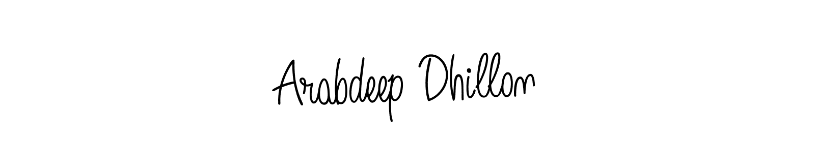 Create a beautiful signature design for name Arabdeep Dhillon. With this signature (Angelique-Rose-font-FFP) fonts, you can make a handwritten signature for free. Arabdeep Dhillon signature style 5 images and pictures png