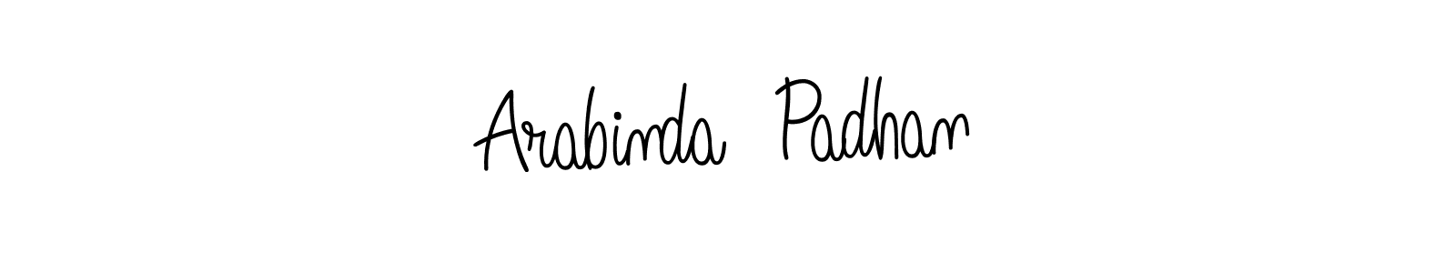 The best way (Angelique-Rose-font-FFP) to make a short signature is to pick only two or three words in your name. The name Arabinda  Padhan include a total of six letters. For converting this name. Arabinda  Padhan signature style 5 images and pictures png