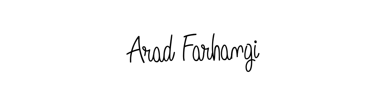 How to make Arad Farhangi name signature. Use Angelique-Rose-font-FFP style for creating short signs online. This is the latest handwritten sign. Arad Farhangi signature style 5 images and pictures png