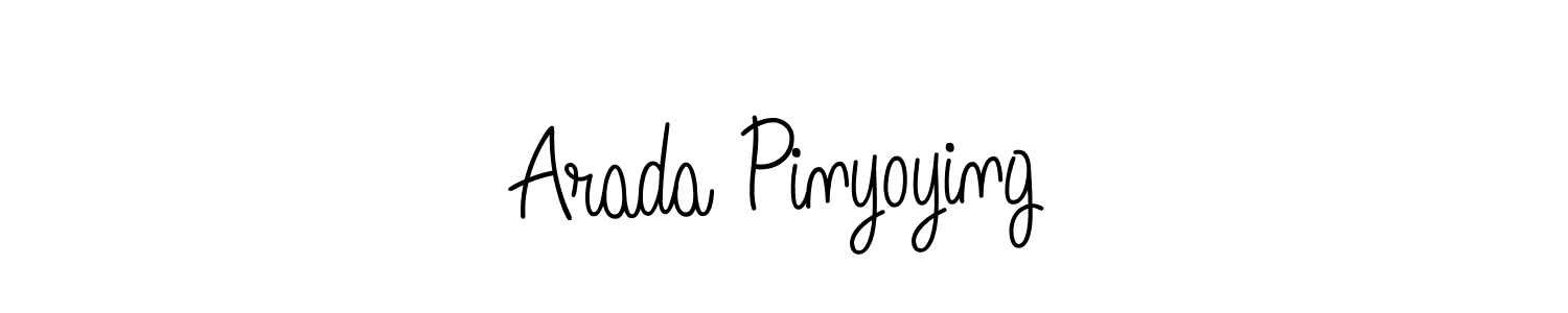 You should practise on your own different ways (Angelique-Rose-font-FFP) to write your name (Arada Pinyoying) in signature. don't let someone else do it for you. Arada Pinyoying signature style 5 images and pictures png