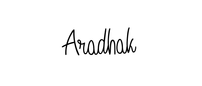 Use a signature maker to create a handwritten signature online. With this signature software, you can design (Angelique-Rose-font-FFP) your own signature for name Aradhak. Aradhak signature style 5 images and pictures png