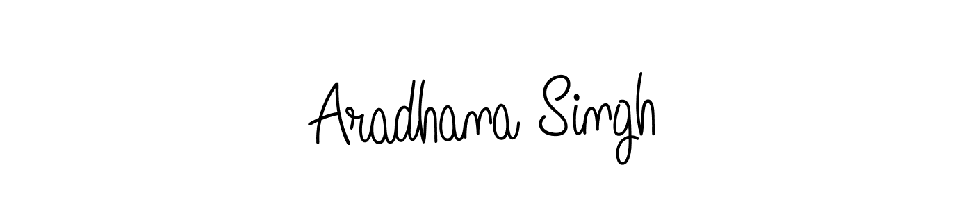 The best way (Angelique-Rose-font-FFP) to make a short signature is to pick only two or three words in your name. The name Aradhana Singh include a total of six letters. For converting this name. Aradhana Singh signature style 5 images and pictures png
