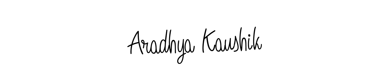 How to make Aradhya Kaushik name signature. Use Angelique-Rose-font-FFP style for creating short signs online. This is the latest handwritten sign. Aradhya Kaushik signature style 5 images and pictures png