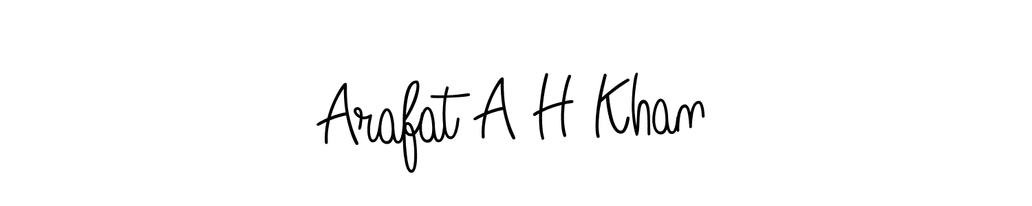 You should practise on your own different ways (Angelique-Rose-font-FFP) to write your name (Arafat A H Khan) in signature. don't let someone else do it for you. Arafat A H Khan signature style 5 images and pictures png