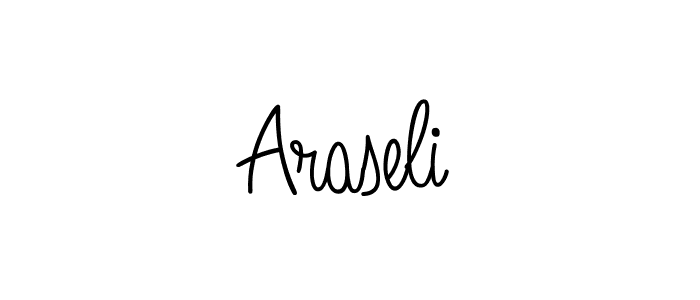 You should practise on your own different ways (Angelique-Rose-font-FFP) to write your name (Araseli) in signature. don't let someone else do it for you. Araseli signature style 5 images and pictures png