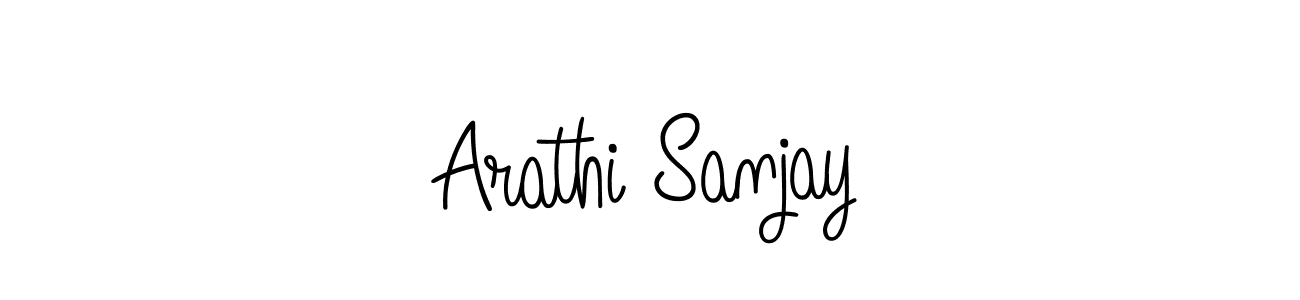 Make a beautiful signature design for name Arathi Sanjay. With this signature (Angelique-Rose-font-FFP) style, you can create a handwritten signature for free. Arathi Sanjay signature style 5 images and pictures png