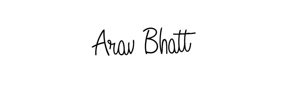 Use a signature maker to create a handwritten signature online. With this signature software, you can design (Angelique-Rose-font-FFP) your own signature for name Arav Bhatt. Arav Bhatt signature style 5 images and pictures png