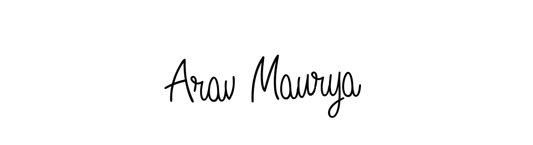 How to make Arav Maurya name signature. Use Angelique-Rose-font-FFP style for creating short signs online. This is the latest handwritten sign. Arav Maurya signature style 5 images and pictures png