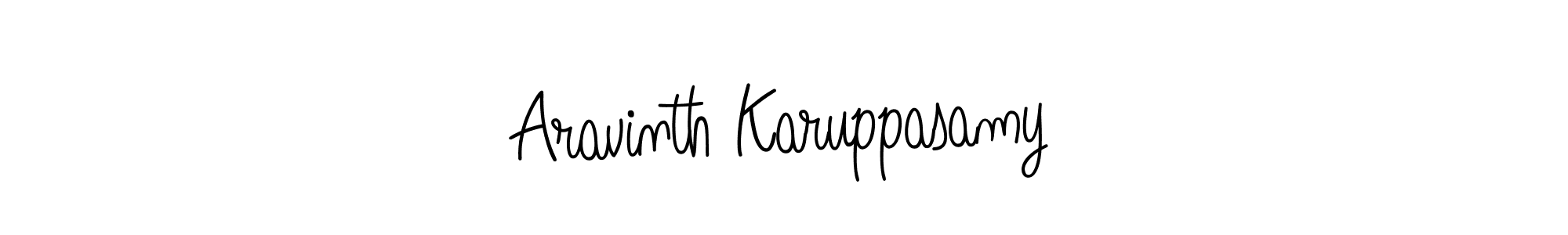 Use a signature maker to create a handwritten signature online. With this signature software, you can design (Angelique-Rose-font-FFP) your own signature for name Aravinth Karuppasamy. Aravinth Karuppasamy signature style 5 images and pictures png