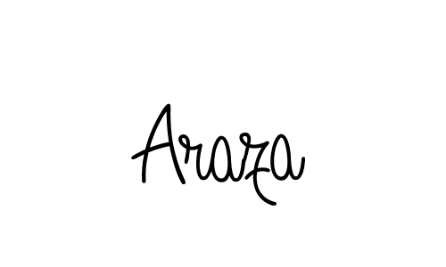 Make a beautiful signature design for name Araza. With this signature (Angelique-Rose-font-FFP) style, you can create a handwritten signature for free. Araza signature style 5 images and pictures png