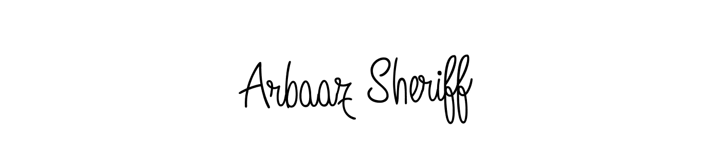 Create a beautiful signature design for name Arbaaz Sheriff. With this signature (Angelique-Rose-font-FFP) fonts, you can make a handwritten signature for free. Arbaaz Sheriff signature style 5 images and pictures png