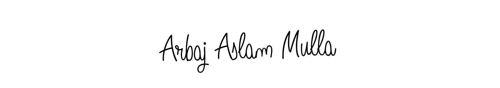 Arbaj Aslam Mulla stylish signature style. Best Handwritten Sign (Angelique-Rose-font-FFP) for my name. Handwritten Signature Collection Ideas for my name Arbaj Aslam Mulla. Arbaj Aslam Mulla signature style 5 images and pictures png