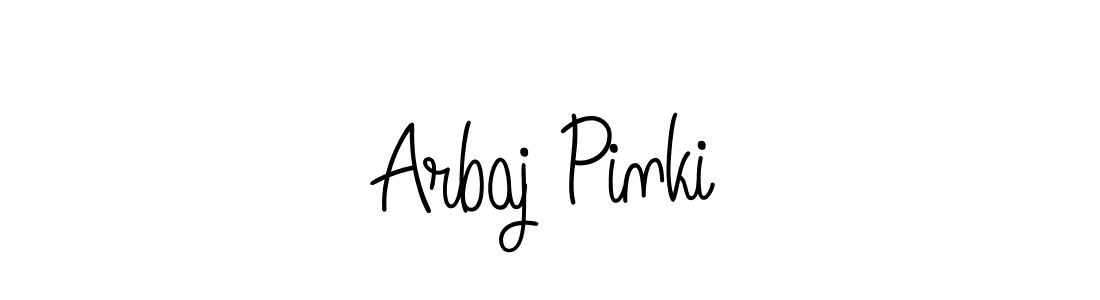 Create a beautiful signature design for name Arbaj Pinki. With this signature (Angelique-Rose-font-FFP) fonts, you can make a handwritten signature for free. Arbaj Pinki signature style 5 images and pictures png