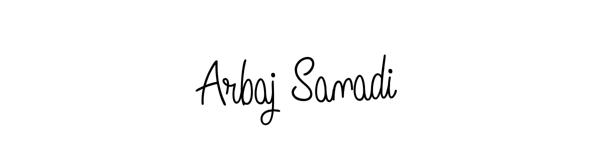 How to make Arbaj Sanadi signature? Angelique-Rose-font-FFP is a professional autograph style. Create handwritten signature for Arbaj Sanadi name. Arbaj Sanadi signature style 5 images and pictures png