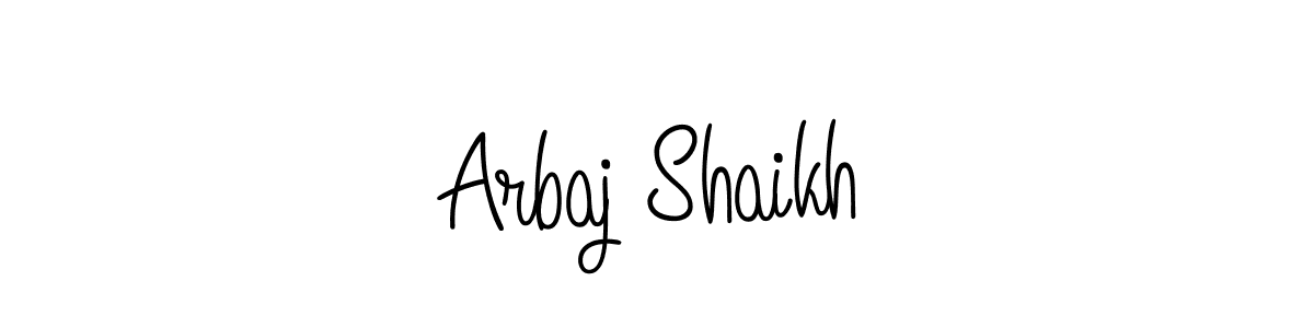 Make a beautiful signature design for name Arbaj Shaikh. With this signature (Angelique-Rose-font-FFP) style, you can create a handwritten signature for free. Arbaj Shaikh signature style 5 images and pictures png