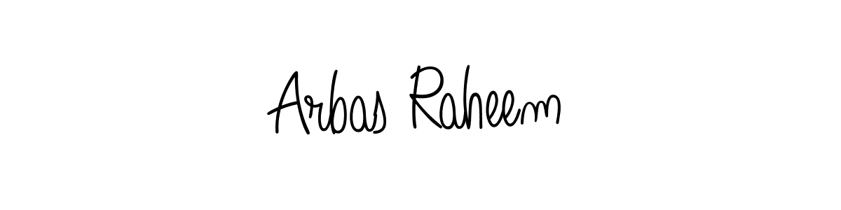 How to make Arbas Raheem name signature. Use Angelique-Rose-font-FFP style for creating short signs online. This is the latest handwritten sign. Arbas Raheem signature style 5 images and pictures png