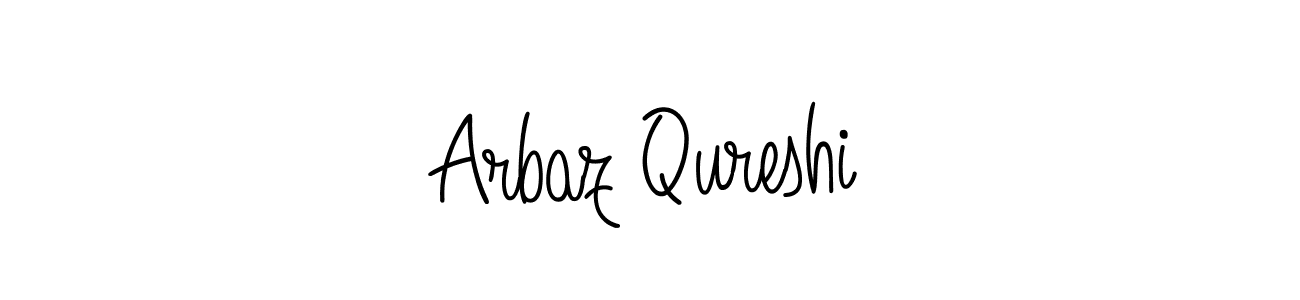 You should practise on your own different ways (Angelique-Rose-font-FFP) to write your name (Arbaz Qureshi) in signature. don't let someone else do it for you. Arbaz Qureshi signature style 5 images and pictures png