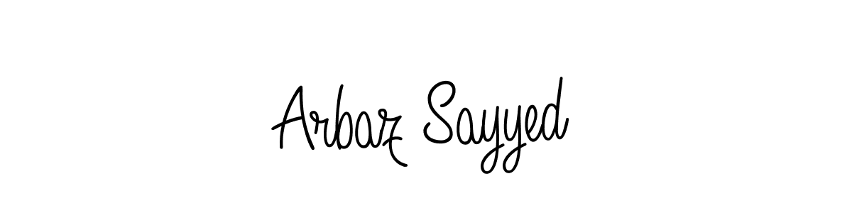 Use a signature maker to create a handwritten signature online. With this signature software, you can design (Angelique-Rose-font-FFP) your own signature for name Arbaz Sayyed. Arbaz Sayyed signature style 5 images and pictures png