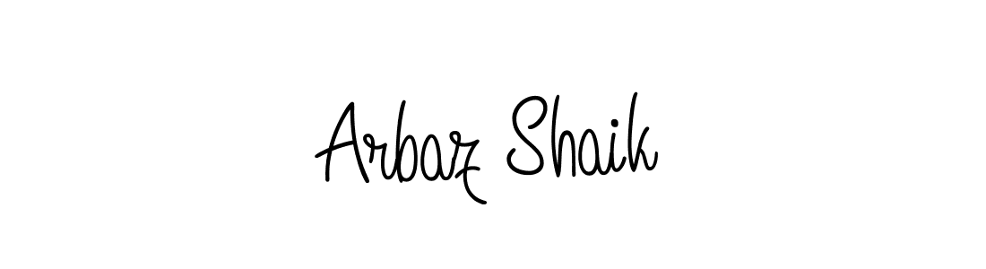 Use a signature maker to create a handwritten signature online. With this signature software, you can design (Angelique-Rose-font-FFP) your own signature for name Arbaz Shaik. Arbaz Shaik signature style 5 images and pictures png