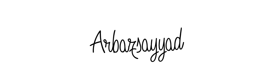 Make a beautiful signature design for name Arbazsayyad. With this signature (Angelique-Rose-font-FFP) style, you can create a handwritten signature for free. Arbazsayyad signature style 5 images and pictures png