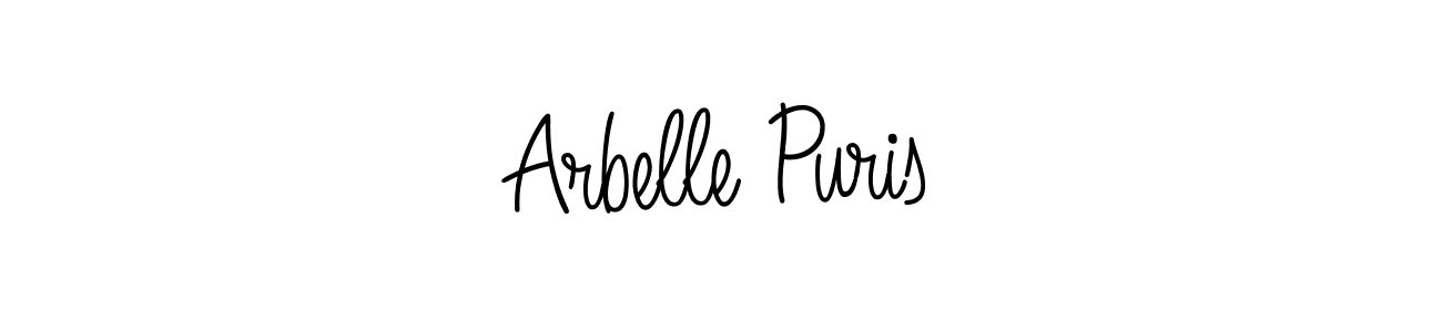 The best way (Angelique-Rose-font-FFP) to make a short signature is to pick only two or three words in your name. The name Arbelle Puris include a total of six letters. For converting this name. Arbelle Puris signature style 5 images and pictures png