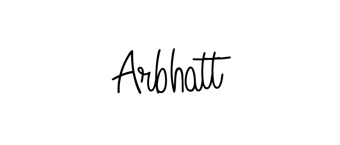 Use a signature maker to create a handwritten signature online. With this signature software, you can design (Angelique-Rose-font-FFP) your own signature for name Arbhatt. Arbhatt signature style 5 images and pictures png