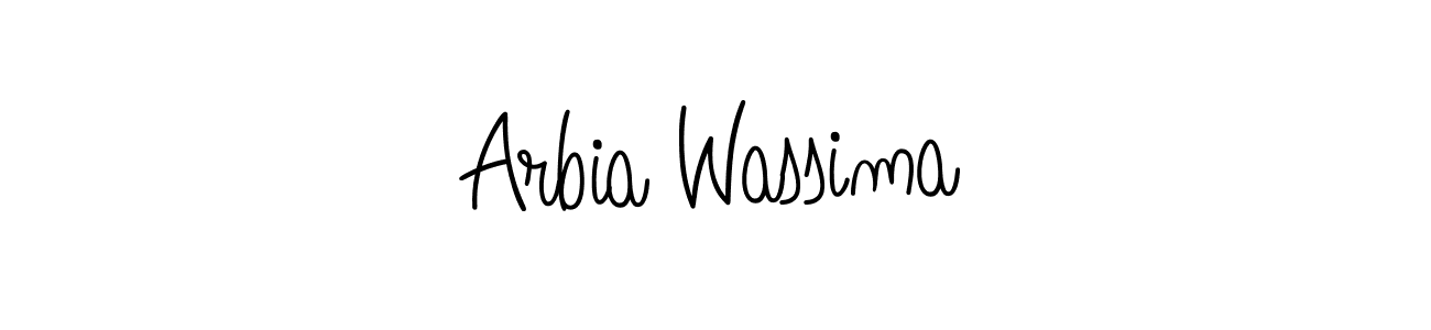 Arbia Wassima stylish signature style. Best Handwritten Sign (Angelique-Rose-font-FFP) for my name. Handwritten Signature Collection Ideas for my name Arbia Wassima. Arbia Wassima signature style 5 images and pictures png