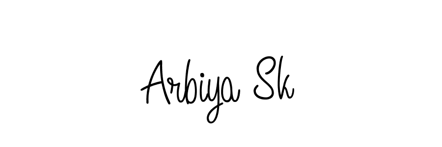 Arbiya Sk stylish signature style. Best Handwritten Sign (Angelique-Rose-font-FFP) for my name. Handwritten Signature Collection Ideas for my name Arbiya Sk. Arbiya Sk signature style 5 images and pictures png