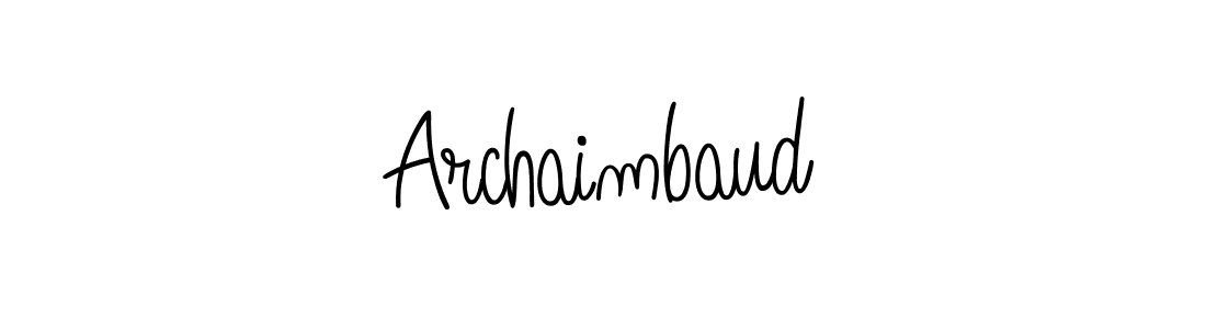 How to make Archaimbaud name signature. Use Angelique-Rose-font-FFP style for creating short signs online. This is the latest handwritten sign. Archaimbaud signature style 5 images and pictures png