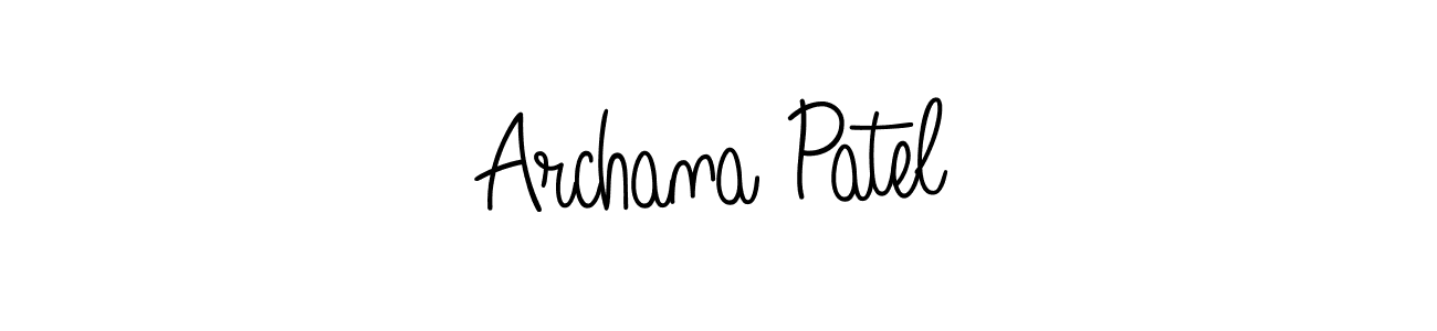Design your own signature with our free online signature maker. With this signature software, you can create a handwritten (Angelique-Rose-font-FFP) signature for name Archana Patel. Archana Patel signature style 5 images and pictures png