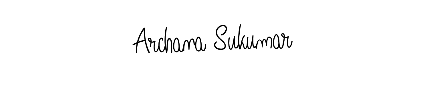 Use a signature maker to create a handwritten signature online. With this signature software, you can design (Angelique-Rose-font-FFP) your own signature for name Archana Sukumar. Archana Sukumar signature style 5 images and pictures png