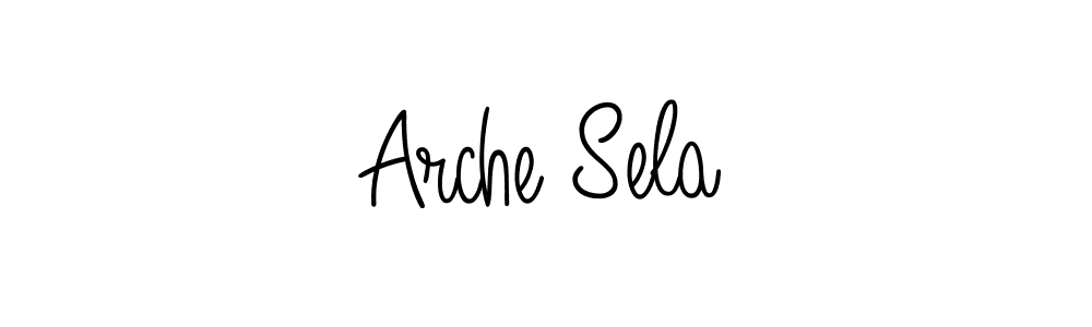How to make Arche Sela name signature. Use Angelique-Rose-font-FFP style for creating short signs online. This is the latest handwritten sign. Arche Sela signature style 5 images and pictures png