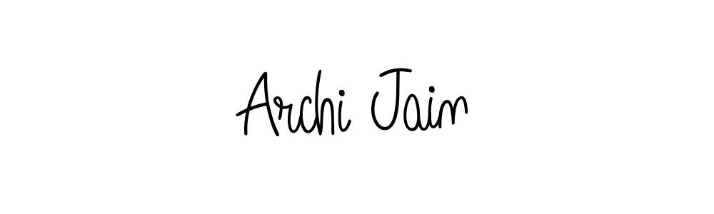 Make a beautiful signature design for name Archi Jain. With this signature (Angelique-Rose-font-FFP) style, you can create a handwritten signature for free. Archi Jain signature style 5 images and pictures png