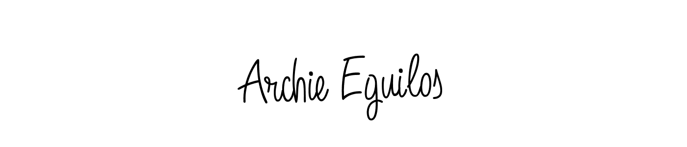 The best way (Angelique-Rose-font-FFP) to make a short signature is to pick only two or three words in your name. The name Archie Eguilos include a total of six letters. For converting this name. Archie Eguilos signature style 5 images and pictures png