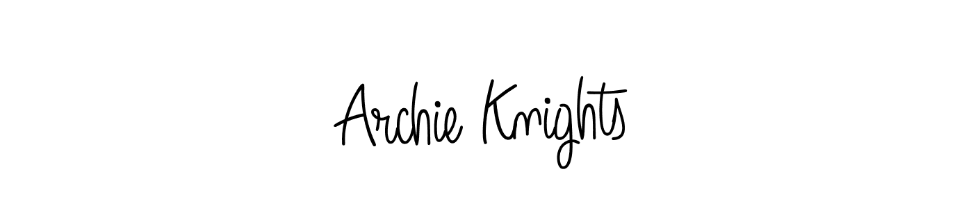 Use a signature maker to create a handwritten signature online. With this signature software, you can design (Angelique-Rose-font-FFP) your own signature for name Archie Knights. Archie Knights signature style 5 images and pictures png