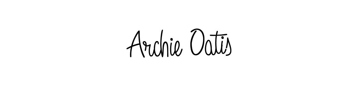 The best way (Angelique-Rose-font-FFP) to make a short signature is to pick only two or three words in your name. The name Archie Oatis include a total of six letters. For converting this name. Archie Oatis signature style 5 images and pictures png