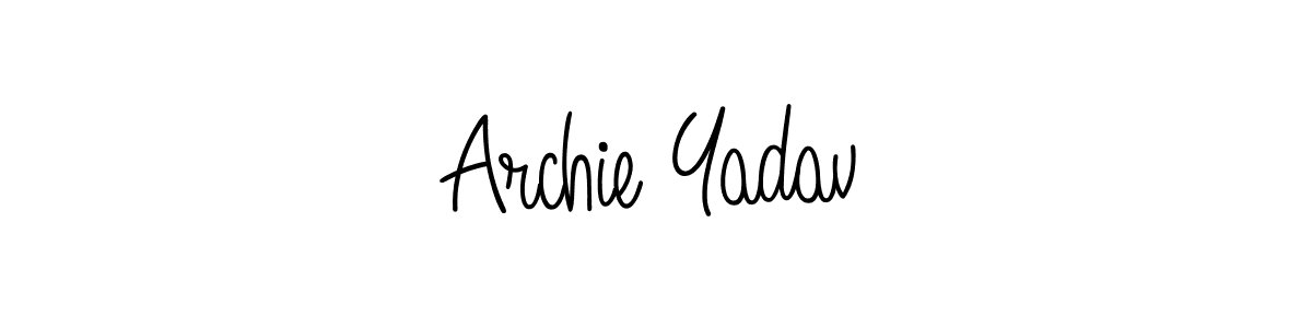 Similarly Angelique-Rose-font-FFP is the best handwritten signature design. Signature creator online .You can use it as an online autograph creator for name Archie Yadav. Archie Yadav signature style 5 images and pictures png