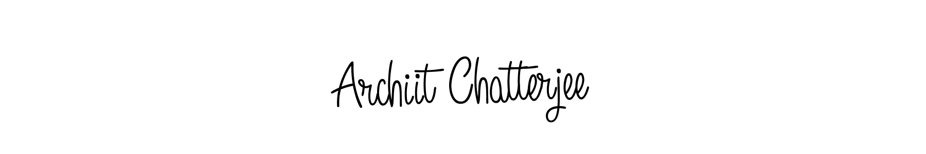 You should practise on your own different ways (Angelique-Rose-font-FFP) to write your name (Archiit Chatterjee) in signature. don't let someone else do it for you. Archiit Chatterjee signature style 5 images and pictures png