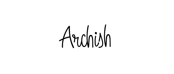 The best way (Angelique-Rose-font-FFP) to make a short signature is to pick only two or three words in your name. The name Archish include a total of six letters. For converting this name. Archish signature style 5 images and pictures png