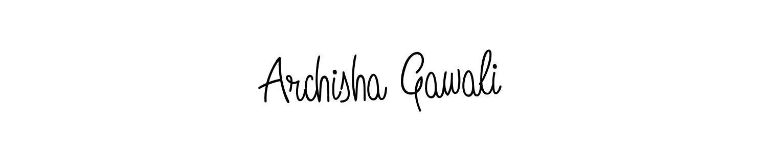 Use a signature maker to create a handwritten signature online. With this signature software, you can design (Angelique-Rose-font-FFP) your own signature for name Archisha Gawali. Archisha Gawali signature style 5 images and pictures png
