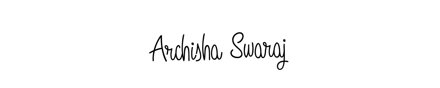 You should practise on your own different ways (Angelique-Rose-font-FFP) to write your name (Archisha Swaraj) in signature. don't let someone else do it for you. Archisha Swaraj signature style 5 images and pictures png