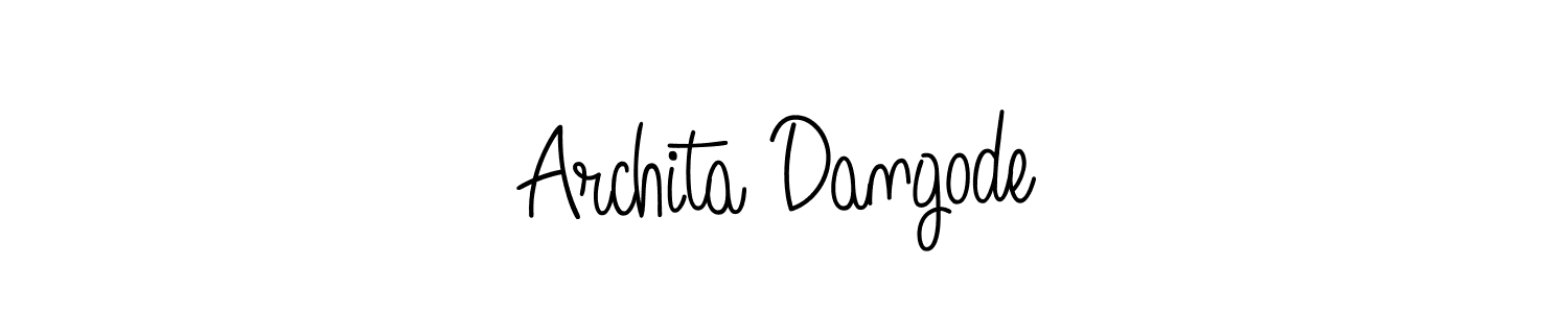 The best way (Angelique-Rose-font-FFP) to make a short signature is to pick only two or three words in your name. The name Archita Dangode include a total of six letters. For converting this name. Archita Dangode signature style 5 images and pictures png