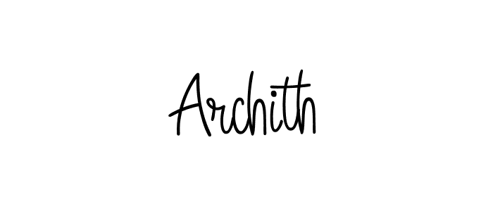 Design your own signature with our free online signature maker. With this signature software, you can create a handwritten (Angelique-Rose-font-FFP) signature for name Archith. Archith signature style 5 images and pictures png