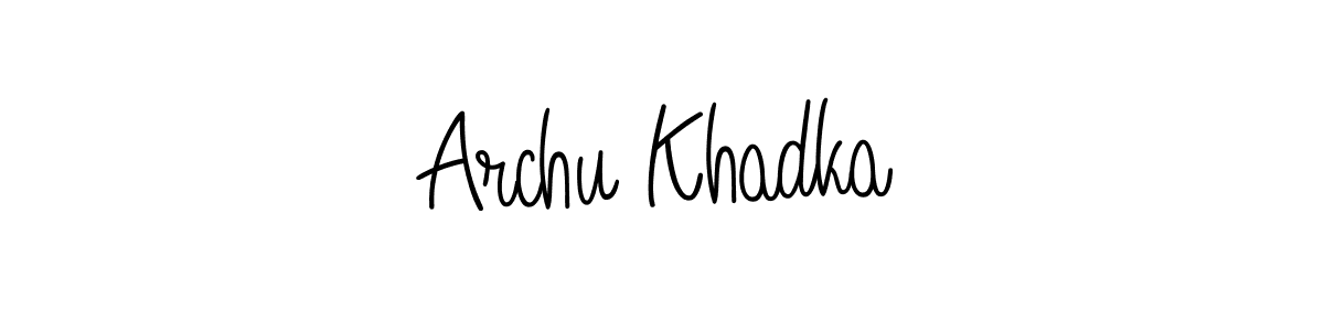 Make a beautiful signature design for name Archu Khadka. With this signature (Angelique-Rose-font-FFP) style, you can create a handwritten signature for free. Archu Khadka signature style 5 images and pictures png