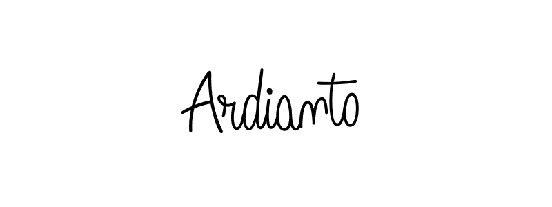 Make a beautiful signature design for name Ardianto. With this signature (Angelique-Rose-font-FFP) style, you can create a handwritten signature for free. Ardianto signature style 5 images and pictures png