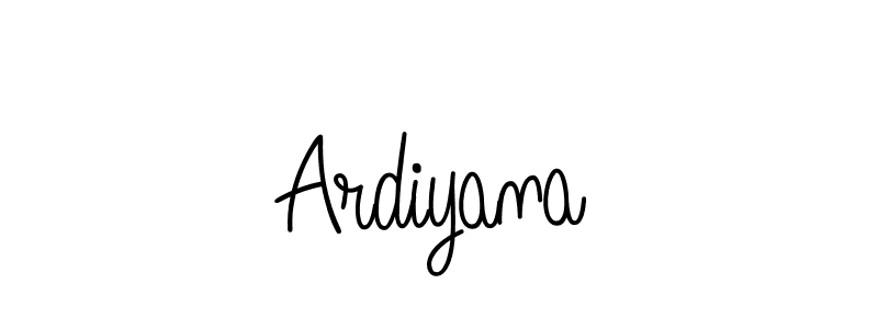 Create a beautiful signature design for name Ardiyana. With this signature (Angelique-Rose-font-FFP) fonts, you can make a handwritten signature for free. Ardiyana signature style 5 images and pictures png