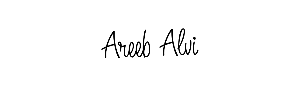 Use a signature maker to create a handwritten signature online. With this signature software, you can design (Angelique-Rose-font-FFP) your own signature for name Areeb Alvi. Areeb Alvi signature style 5 images and pictures png