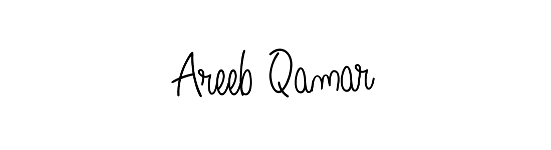 Make a beautiful signature design for name Areeb Qamar. With this signature (Angelique-Rose-font-FFP) style, you can create a handwritten signature for free. Areeb Qamar signature style 5 images and pictures png